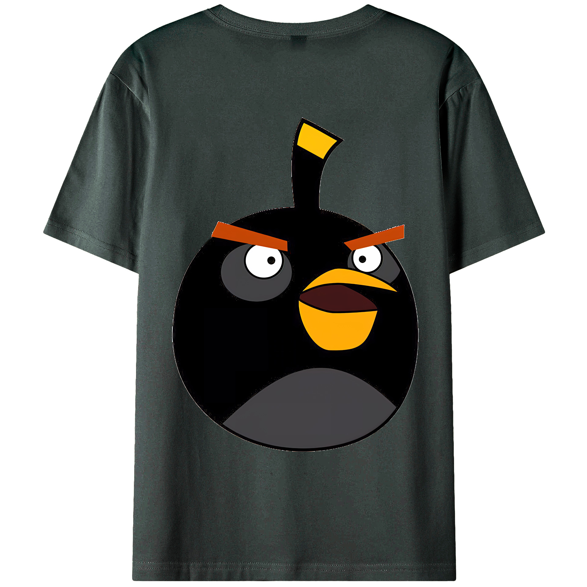 （画像用） Angry Birds アングリーバード 綿100％ メンズ半袖Tシャツ（バックプリント） 通気性
